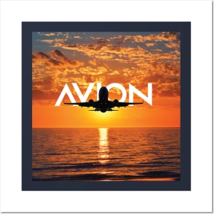 Sunshine Landscape with Aircraft Avion Posters and Art